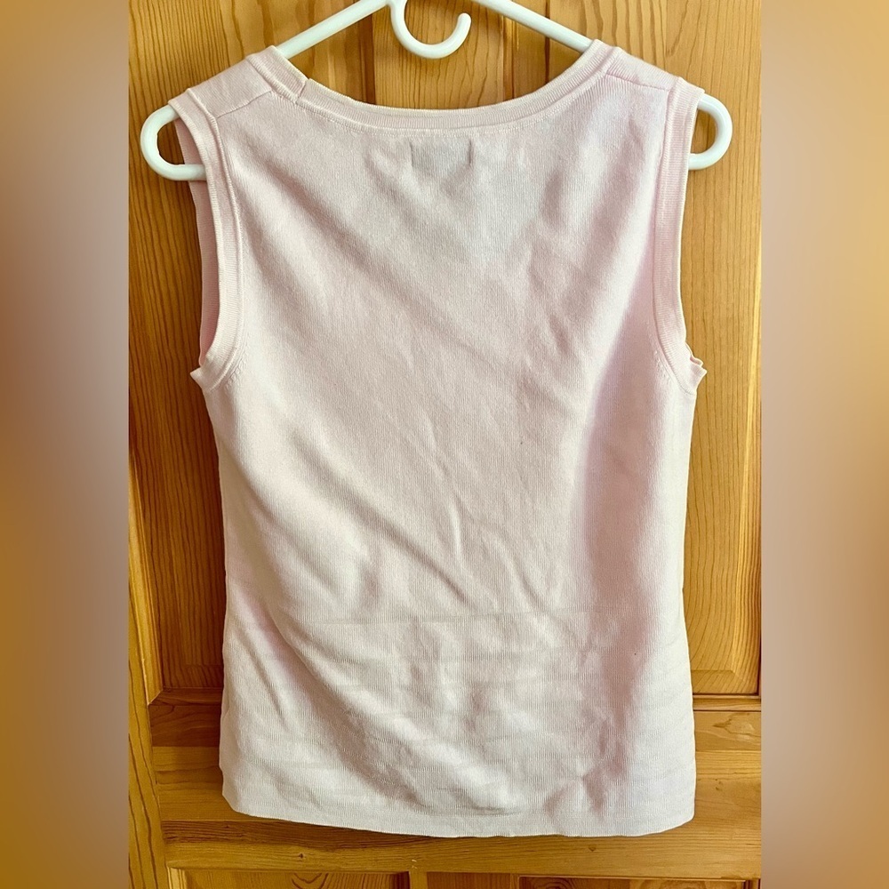 Croft & Barrow Size M Pink Sleeveless Cotton Blend Tank Top Clean Girl Pastel
